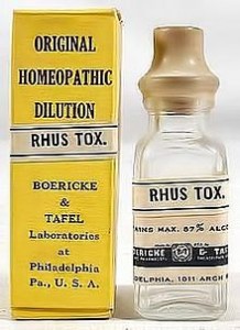 Homeopathic preparation Rhus toxicodendron, derived from poison ivy. photo credit wikipedia